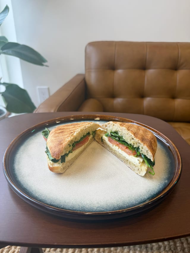 Toasted Spinach Feta Sandwich.